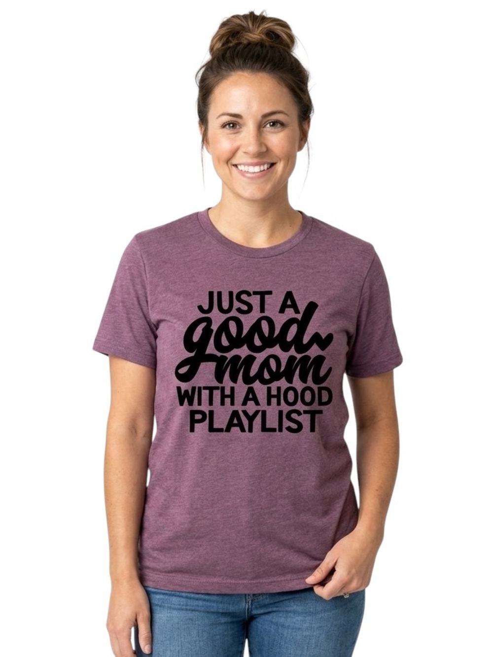 🌟6x Host Pick🌟Women’s “Just A Good Mom With A Hood Playlist” Shirt